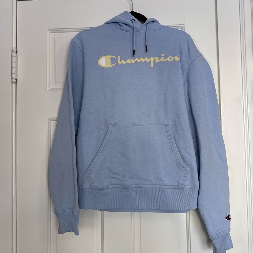 Champion Men's Light Blue Hoodie
